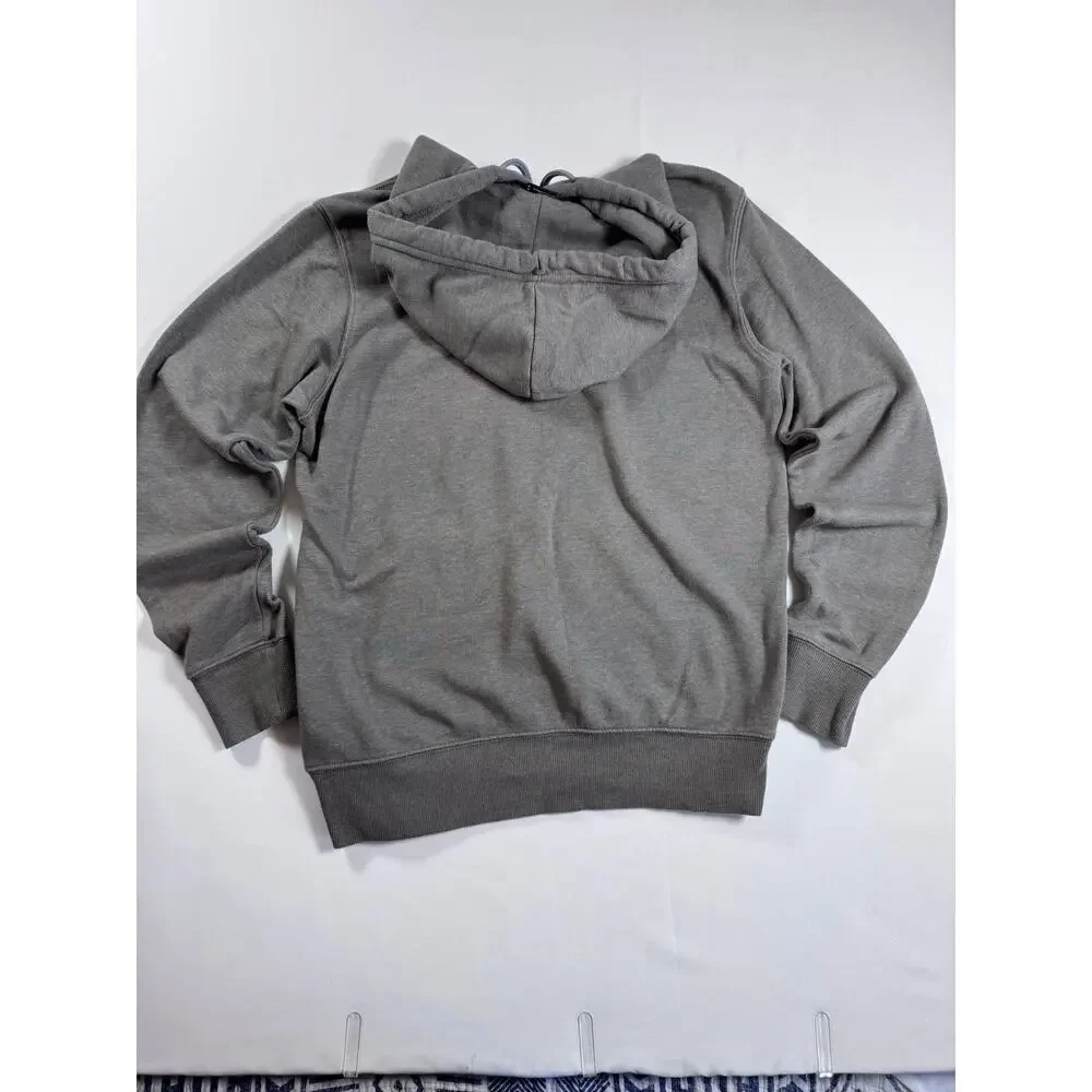 The North Face Mens Gray Logo Hoodie Fleece Pullover Streetwear Y2K Small